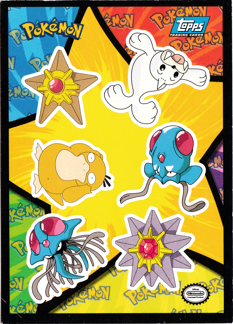 Staryu , Seel , Psyduck , Tentacool , Tentacruel , Starmie