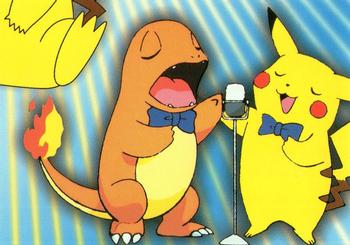 Charmander and Pikachu singing