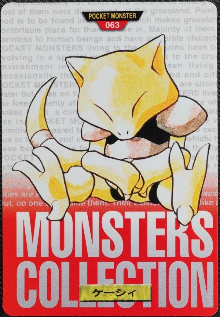 Abra #063 Red – 1996 Pokemon Carddass Red Pokémon card