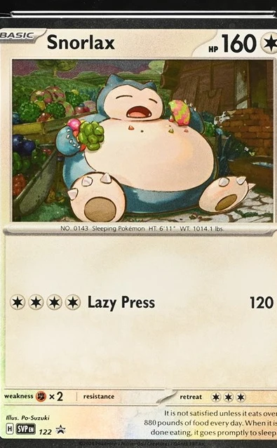 Snorlax Pokémon card front