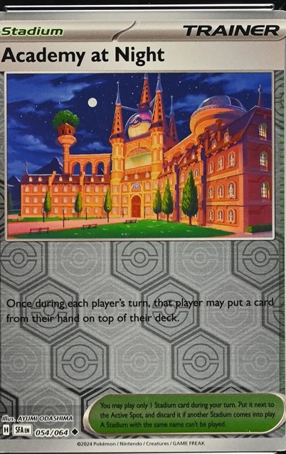 Academy at Night Pokémon card front