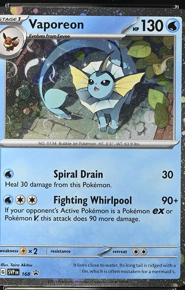 Vaporeon Pokémon card front
