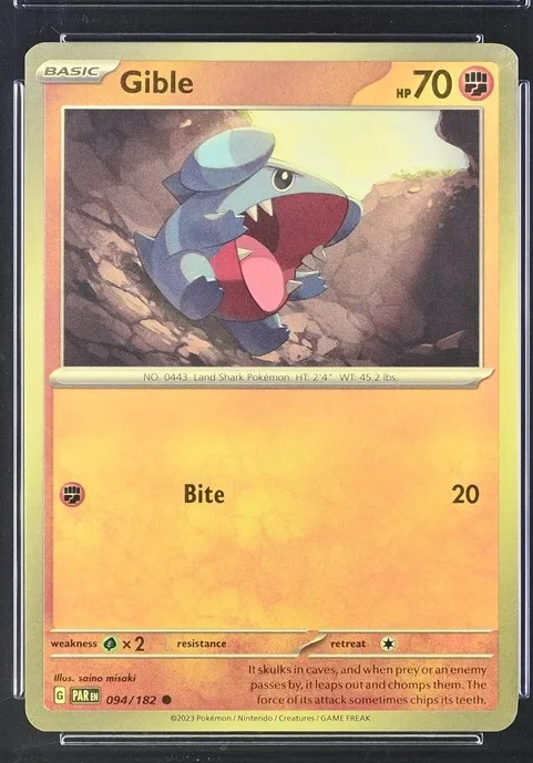 Gible Pokémon card front
