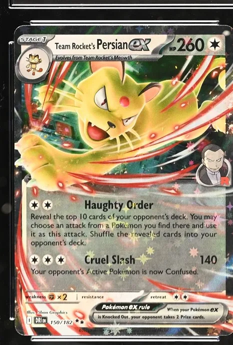 Team Rocket's Persian ex Pokémon card front