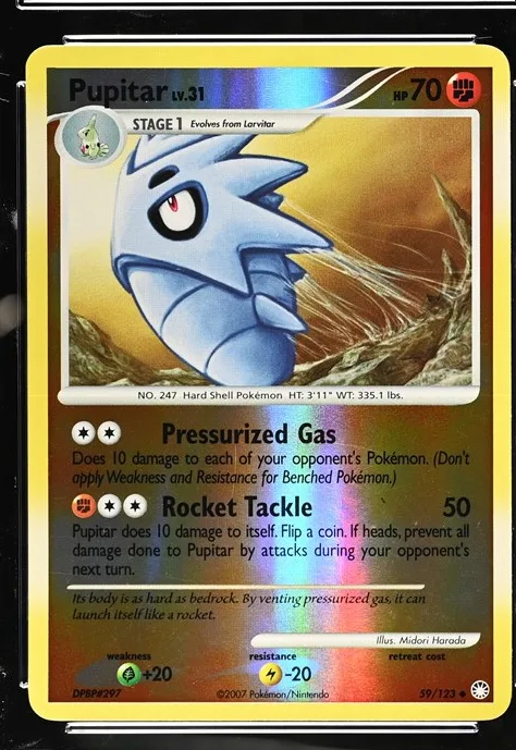 Pupitar Pokémon card front