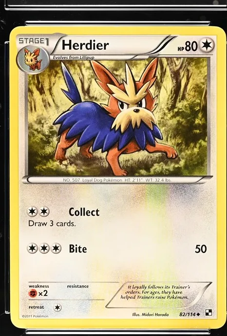 Herdier Pokémon card front