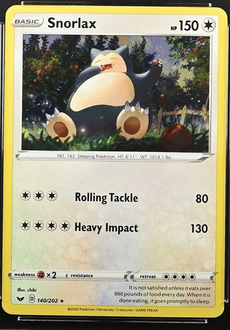 Snorlax Pokémon card front