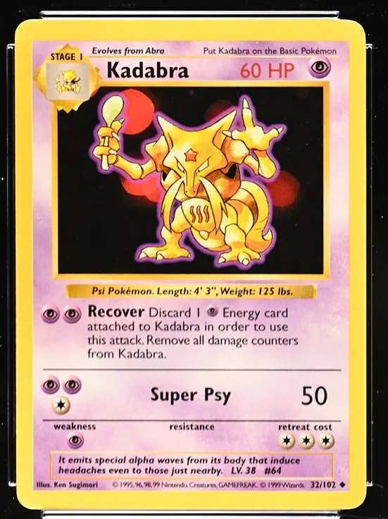 Kadabra Pokémon card front