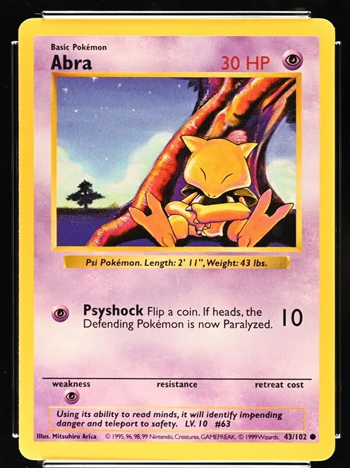 Abra Pokémon card front