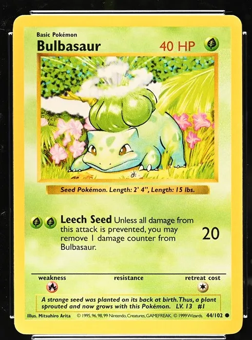 Bulbasaur Pokémon card front