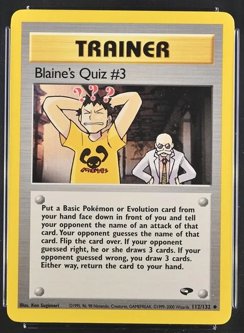 Blaine's Quiz #3 Pokémon card front