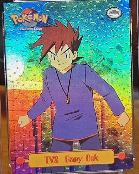 Gary Oak #TV8 4th Print - Black Logo · Dents Rainbow Foil – 1999 Topps Pokemon TV Animation Series 1 Pokémon card