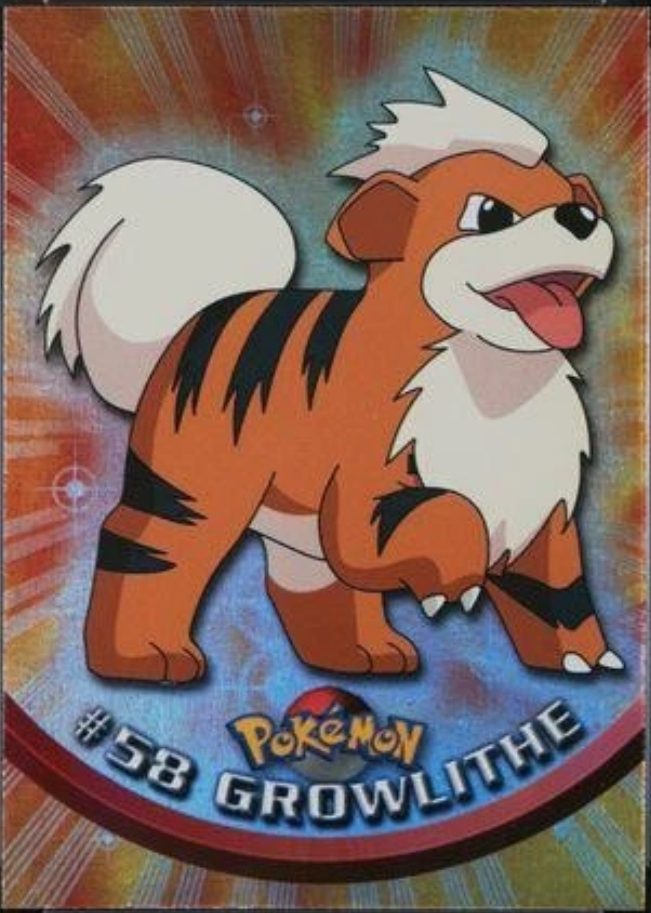 Growlithe #58 2nd Print - Black Logo · Sunrays Rainbow Foil – 1999 Topps Pokemon TV Animation Series 1 Pokémon card
