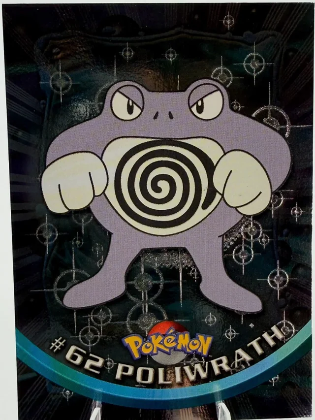 Poliwrath #62 4th Print - Black Logo · Pokeballs Silver Foil – 1999 Topps Pokemon TV Animation Series 1 Pokémon card