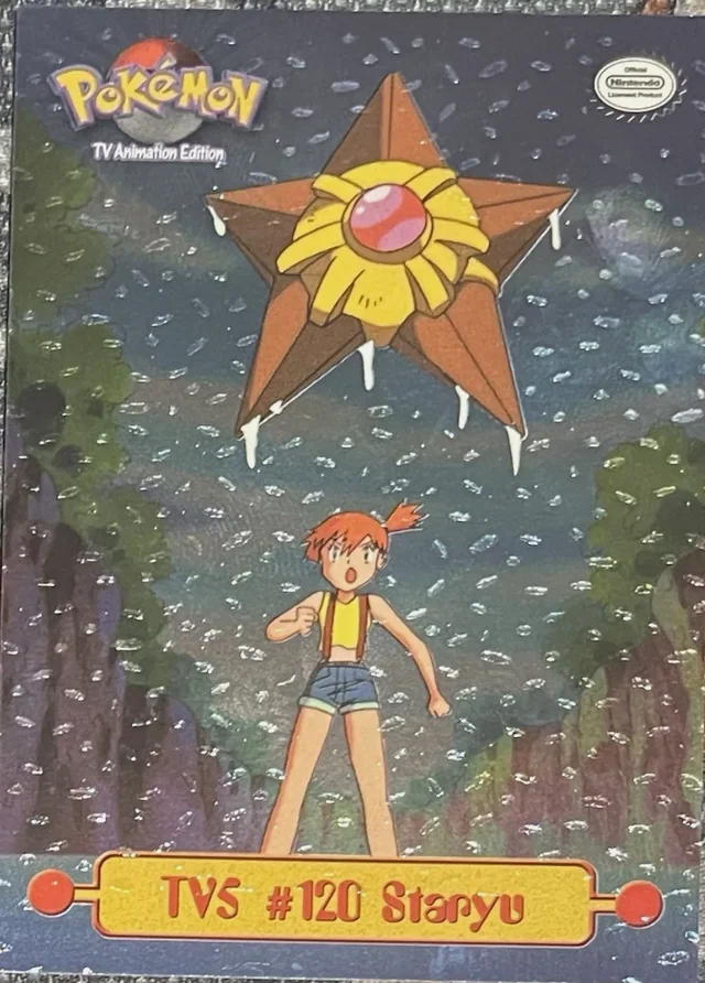 Staryu #TV5 4th Print - Black Logo · Dents Silver Foil – 1999 Topps Pokemon TV Animation Series 1 Pokémon card