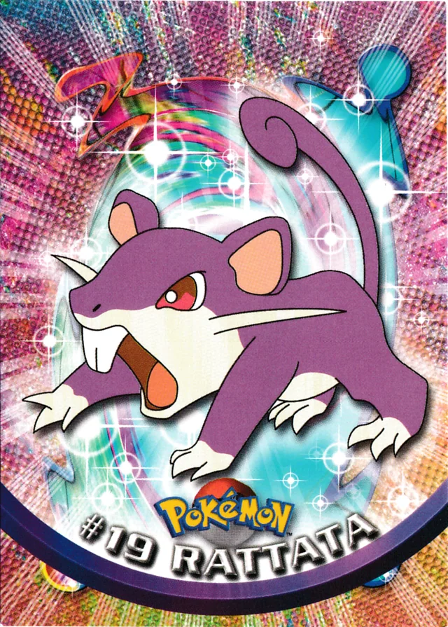 Rattata #19 1st Print - Blue Logo – 1999 Topps Pokemon TV Animation Series 1 Pokémon card