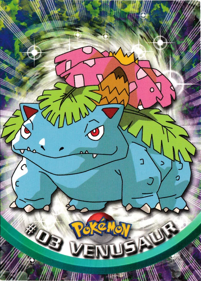 Venusaur #3 1999 Topps Pokemon TV Animation Series 1 Pokémon card