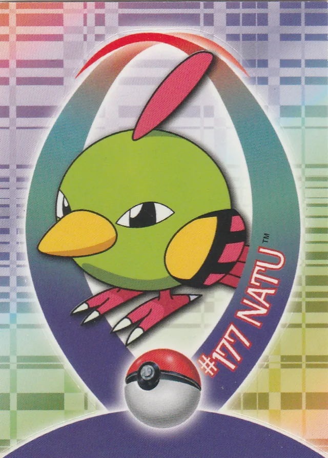 Natu #S22 sticker – 2001 Topps Pokemon Johto Series 1 Pokémon card