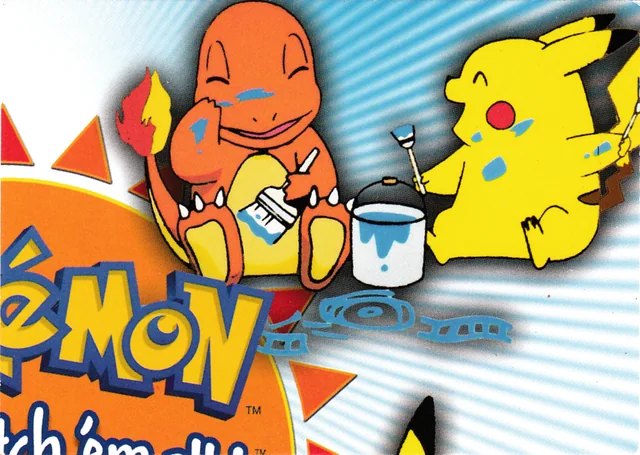 Charmander and Pikachu painting #P02 2000 Topps Pokemon TV Animation Series 3 Pokémon card