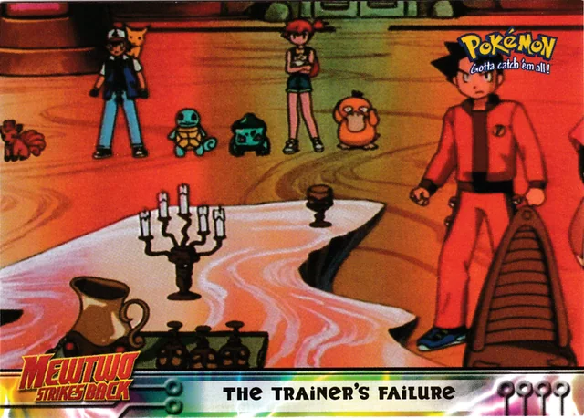 The Trainer's Failure #22 1st Print - Blue Logo – 1999 Topps Pokemon The First Movie Pokémon card