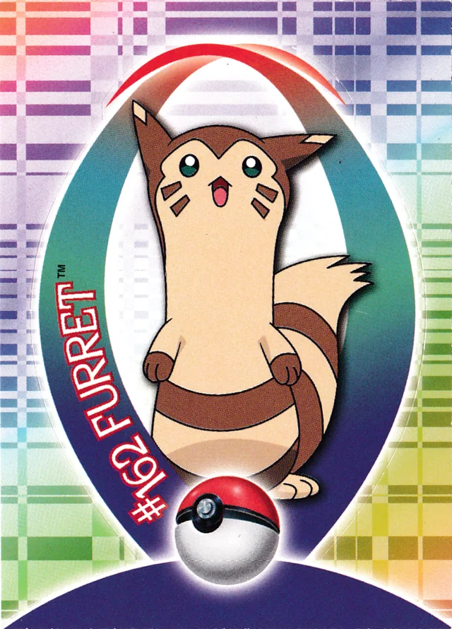 Furret #S11 sticker – 2001 Topps Pokemon Johto Series 1 Pokémon card