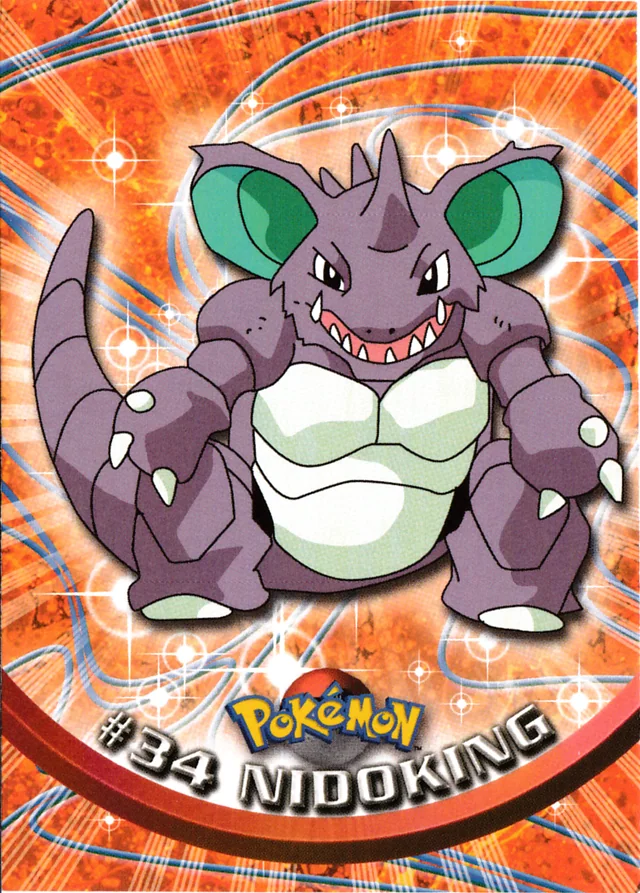 Nidoking #34 1999 Topps Pokemon TV Animation Series 1 Pokémon card