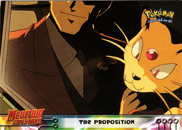 The Proposition #5 1st Print - Blue Logo – 1999 Topps Pokemon The First Movie Pokémon card