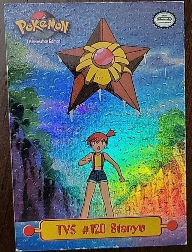 Staryu #TV5 4th Print - Black Logo · Dents Rainbow Foil – 1999 Topps Pokemon TV Animation Series 1 Pokémon card