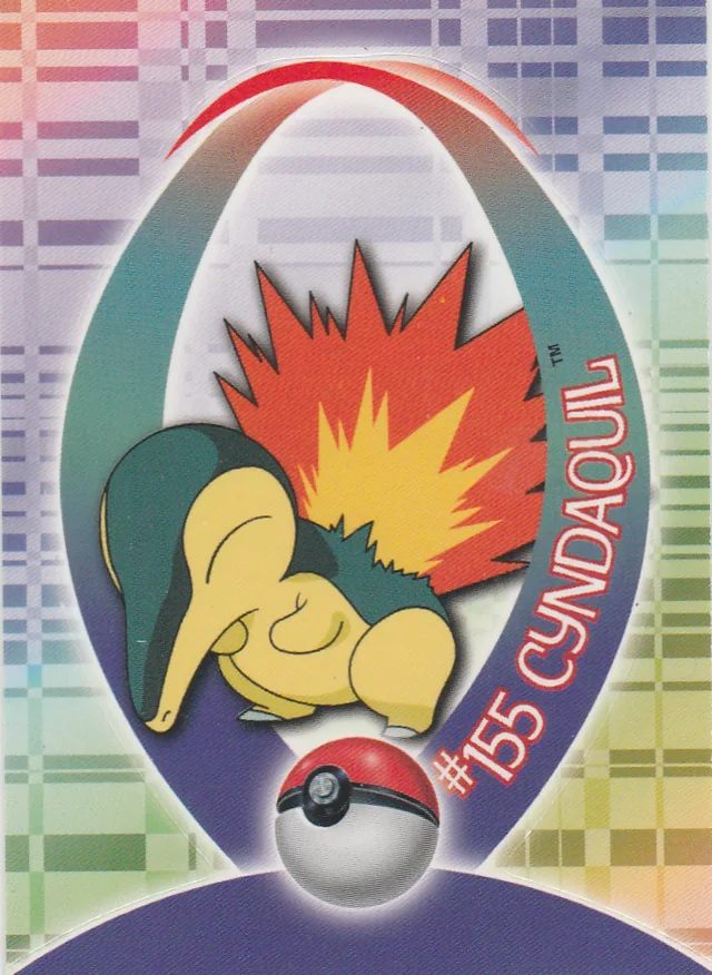 Cyndaquil #S4 sticker – 2001 Topps Pokemon Johto Series 1 Pokémon card