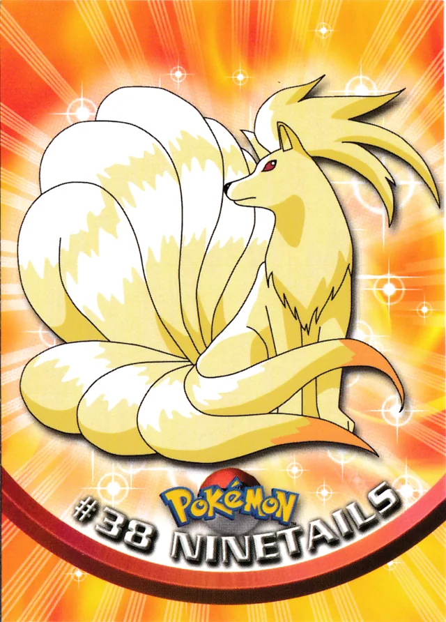 Ninetails #38 3rd Print - Green Logo – 1999 Topps Pokemon TV Animation Series 1 Pokémon card