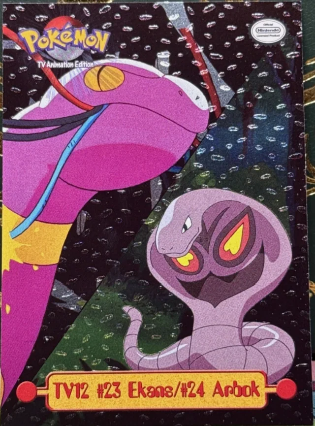 Ekans / Arbok #TV12 4th Print - Black Logo · Dents Silver Foil – 1999 Topps Pokemon TV Animation Series 1 Pokémon card