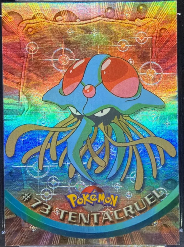 Tentacruel #73 4th Print - Black Logo · Pokeballs Rainbow Foil – 1999 Topps Pokemon TV Animation Series 1 Pokémon card