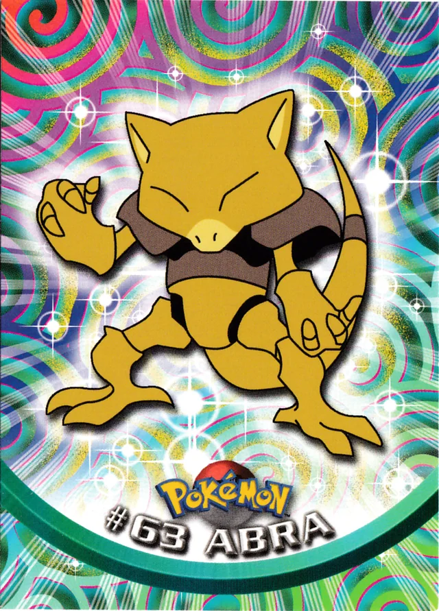 Abra #63 3rd Print - Green Logo – 1999 Topps Pokemon TV Animation Series 1 Pokémon card