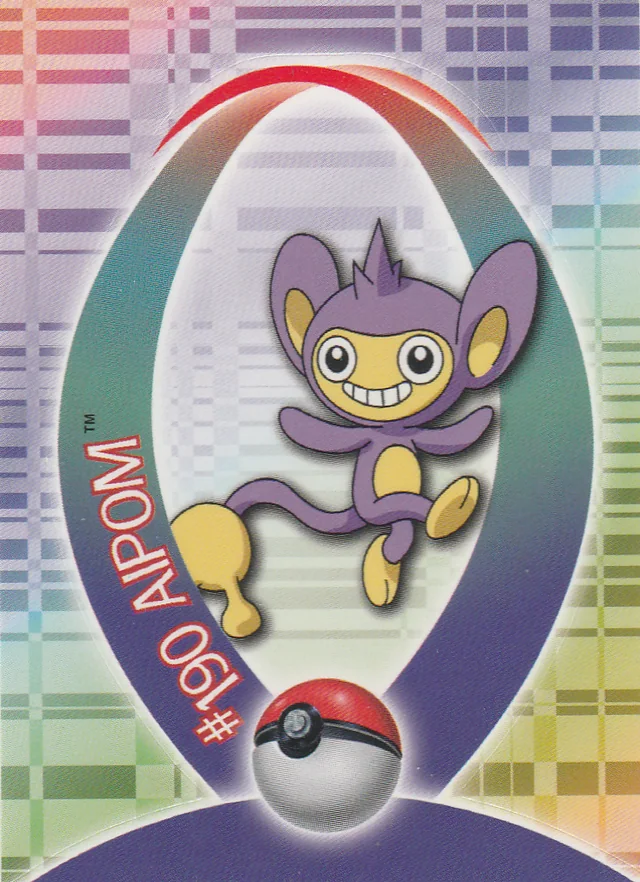 Aipom #S34 sticker – 2001 Topps Pokemon Johto Series 1 Pokémon card