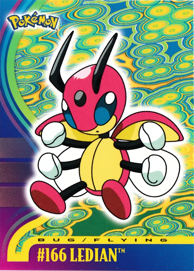 Ledian #15 – 2001 Topps Pokemon Johto Series 1 Pokémon card