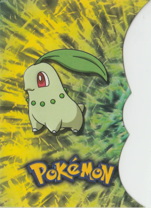 Chikorita #D1 die-cut – 2001 Topps Pokemon Johto Series 1 Pokémon card