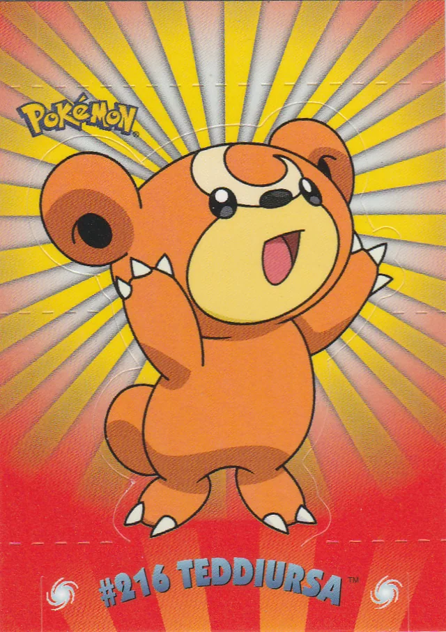 Teddiursa #P8 pop-up – 2001 Topps Pokemon Johto Series 1 Pokémon card