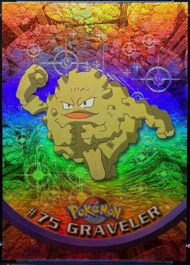 Graveler #75 4th Print - Black Logo · Pokeballs Rainbow Foil – 1999 Topps Pokemon TV Animation Series 1 Pokémon card