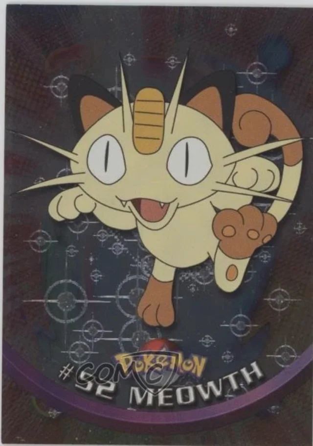Meowth #52 4th Print - Black Logo · Pokeballs Silver Foil – 1999 Topps Pokemon TV Animation Series 1 Pokémon card