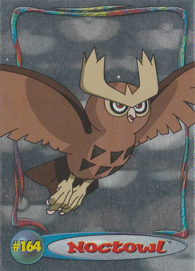 Noctowl #H5 hologram – 2001 Topps Pokemon Johto Series 1 Pokémon card