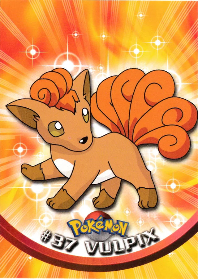Vulpix #37 3rd Print - Green Logo – 1999 Topps Pokemon TV Animation Series 1 Pokémon card