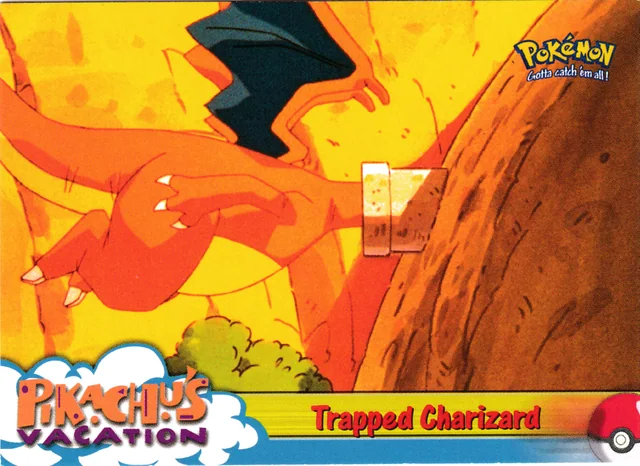 Trapped Charizard #51 1999 Topps Pokemon The First Movie Pokémon card