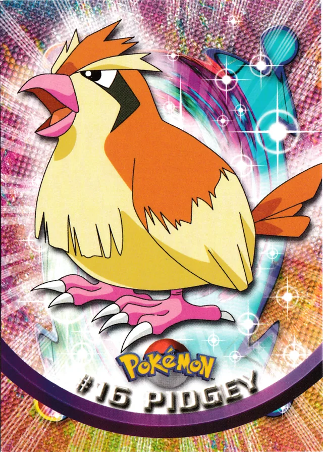 Pidgey #16 2nd Print - Black Logo – 1999 Topps Pokemon TV Animation Series 1 Pokémon card