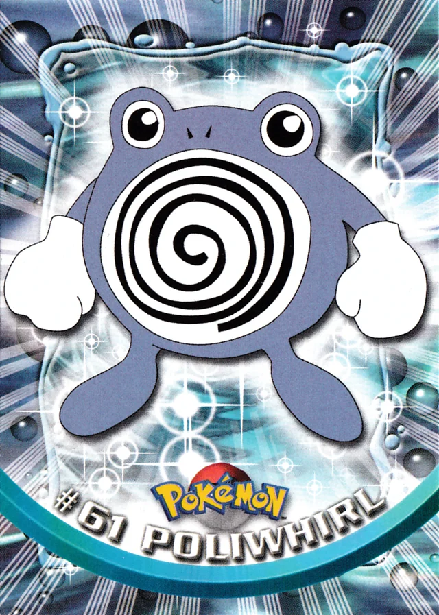 Poliwhirl #61 3rd Print - Green Logo – 1999 Topps Pokemon TV Animation Series 1 Pokémon card