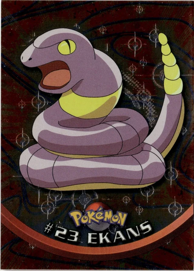 Ekans #23 4th Print - Black Logo · Pokeballs Silver Foil – 1999 Topps Pokemon TV Animation Series 1 Pokémon card