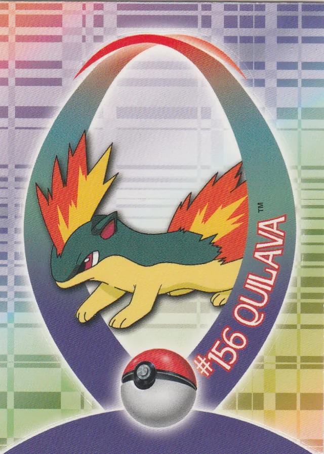Quilava #S5 sticker – 2001 Topps Pokemon Johto Series 1 Pokémon card