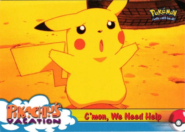 C'mon, We Need Help #53 1st Print - Blue Logo – 1999 Topps Pokemon The First Movie Pokémon card