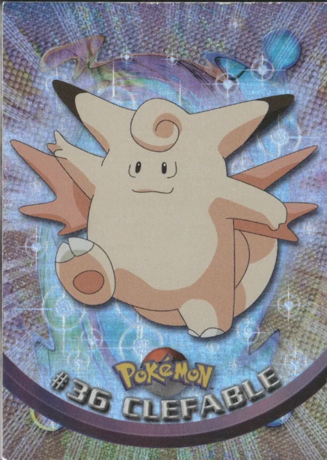 Clefable #36 4th Print - Black Logo · Pokeballs Rainbow Foil – 1999 Topps Pokemon TV Animation Series 1 Pokémon card