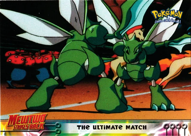 The Ultimate Match #34 1st Print - Blue Logo – 1999 Topps Pokemon The First Movie Pokémon card