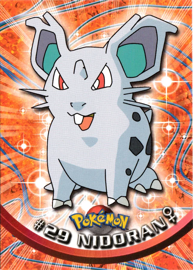 Nidoran♀ #29 3rd Print - Green Logo – 1999 Topps Pokemon TV Animation Series 1 Pokémon card